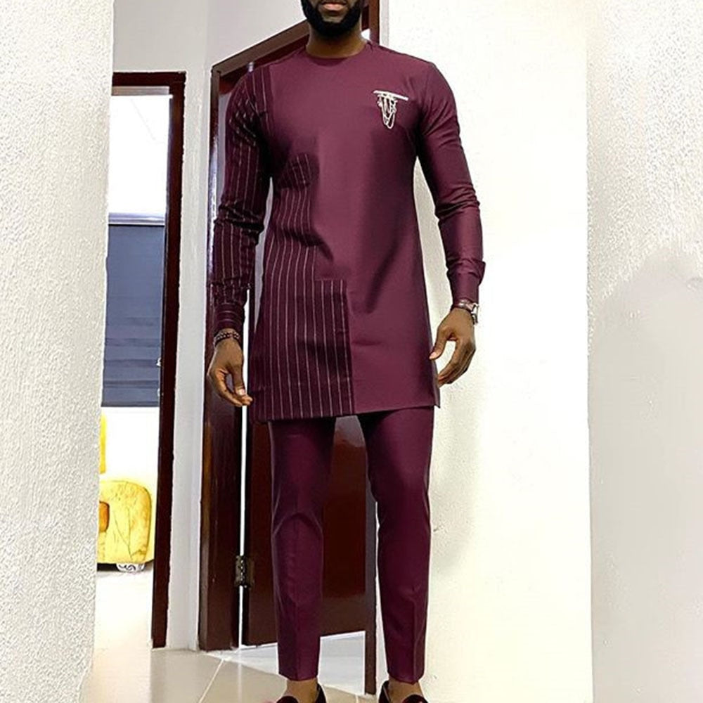 Heren Dashiki-set Traditioneel Asymmetrisch Ontwerp 2