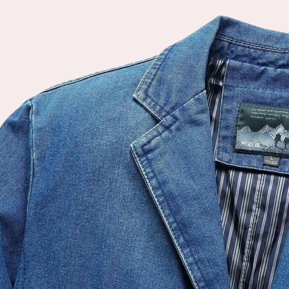 Heren Denim Blazer Casual Stijl 2