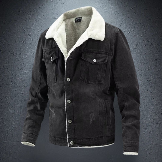 Heren Denim Jas met Fleece Voering voor Buitenactiviteiten 2