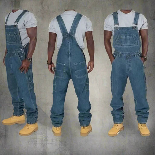 Heren Denim Overall met Splitdetails Casual Stijl 2