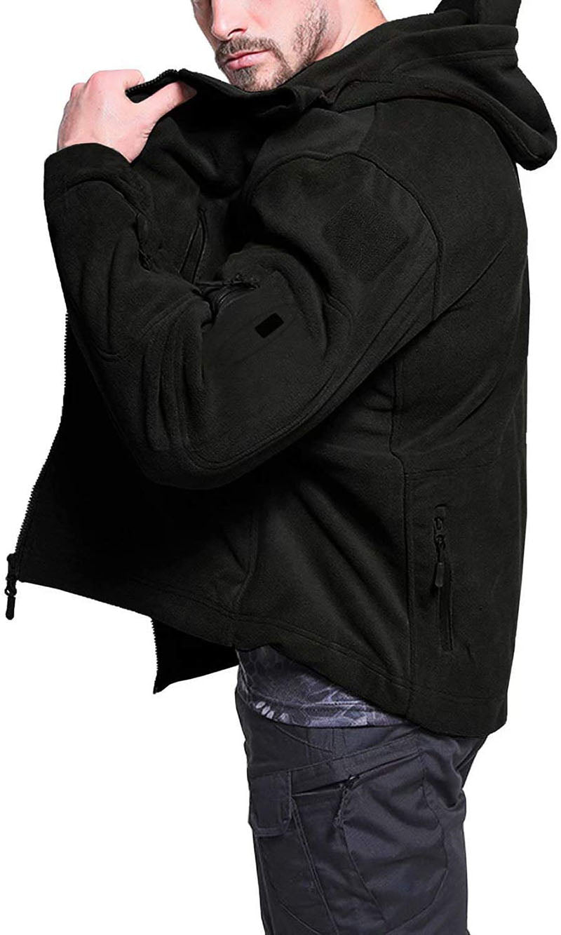 Heren Fleece Jacket met Capuchon en Volledige Rits 0