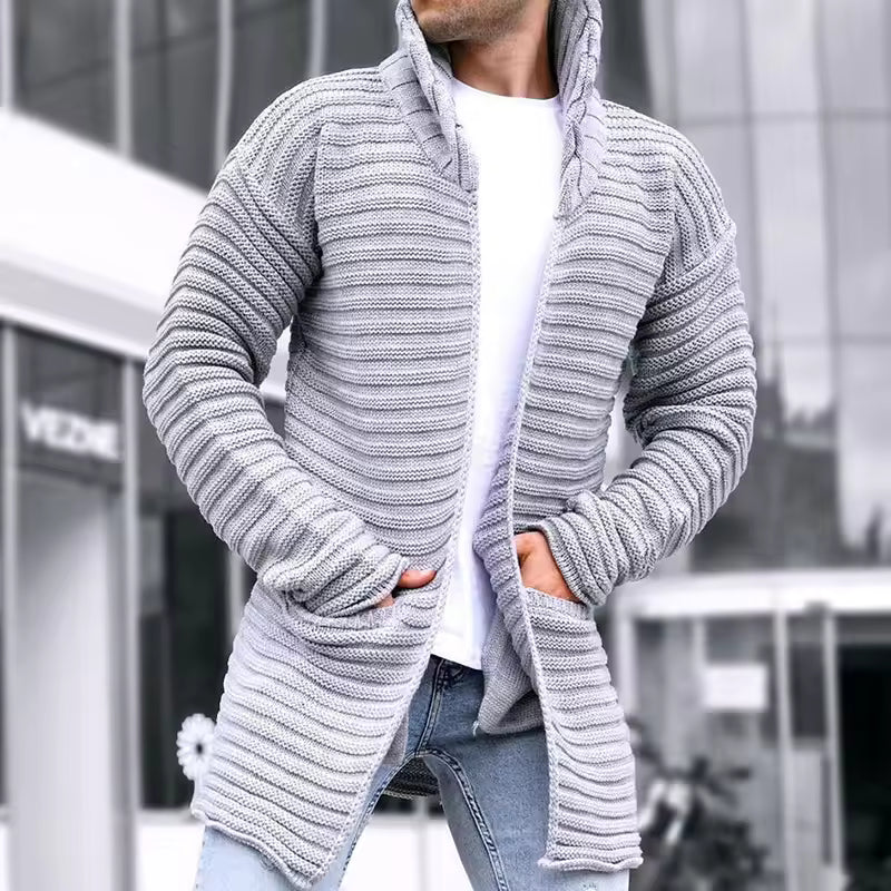 Heren Gebreide Cardigan Turtleneck Oversized 2