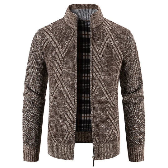 Heren Gebreide Cardigan met Patchwork Ontwerp 7