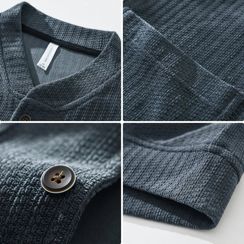Heren Gebreide Cardigan met Textuur 6
