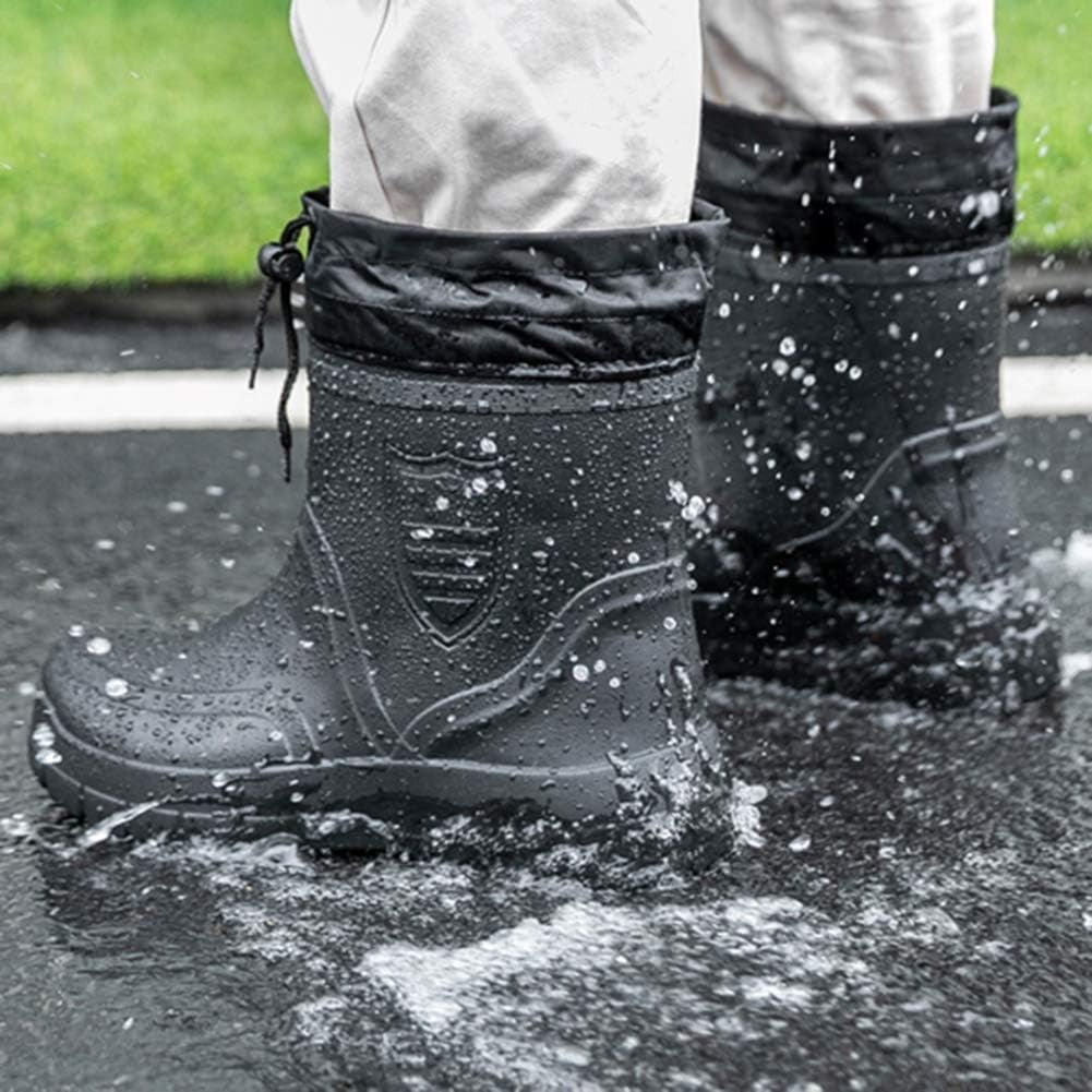 Heren Gevoerde Regenlaarzen Waterdicht met Antislipzolen 2
