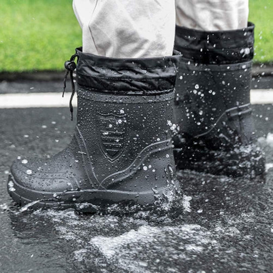 Heren Gevoerde Regenlaarzen Waterdicht met Antislipzolen 2