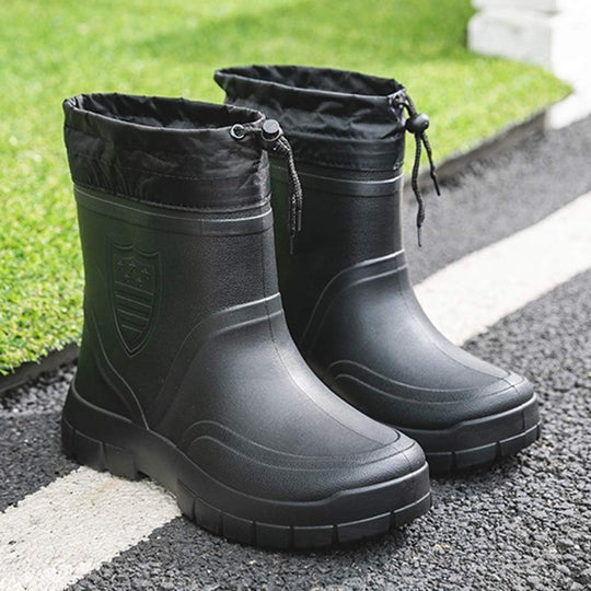 Heren Gevoerde Regenlaarzen Waterdicht met Antislipzolen 3
