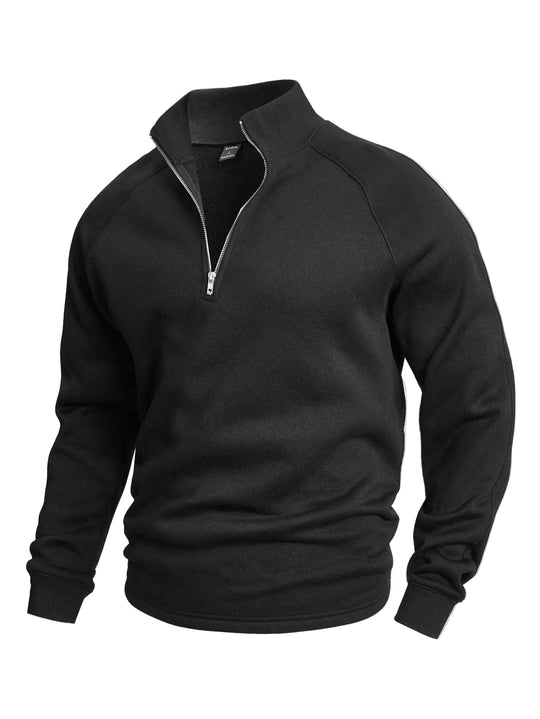 Heren Halv-Zip Trui Comfortabel Casual Katoenmix 1