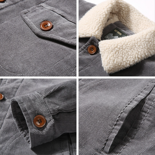 Heren Jas Corduroy Met Padded Binnenvoering Casual Katoen 4