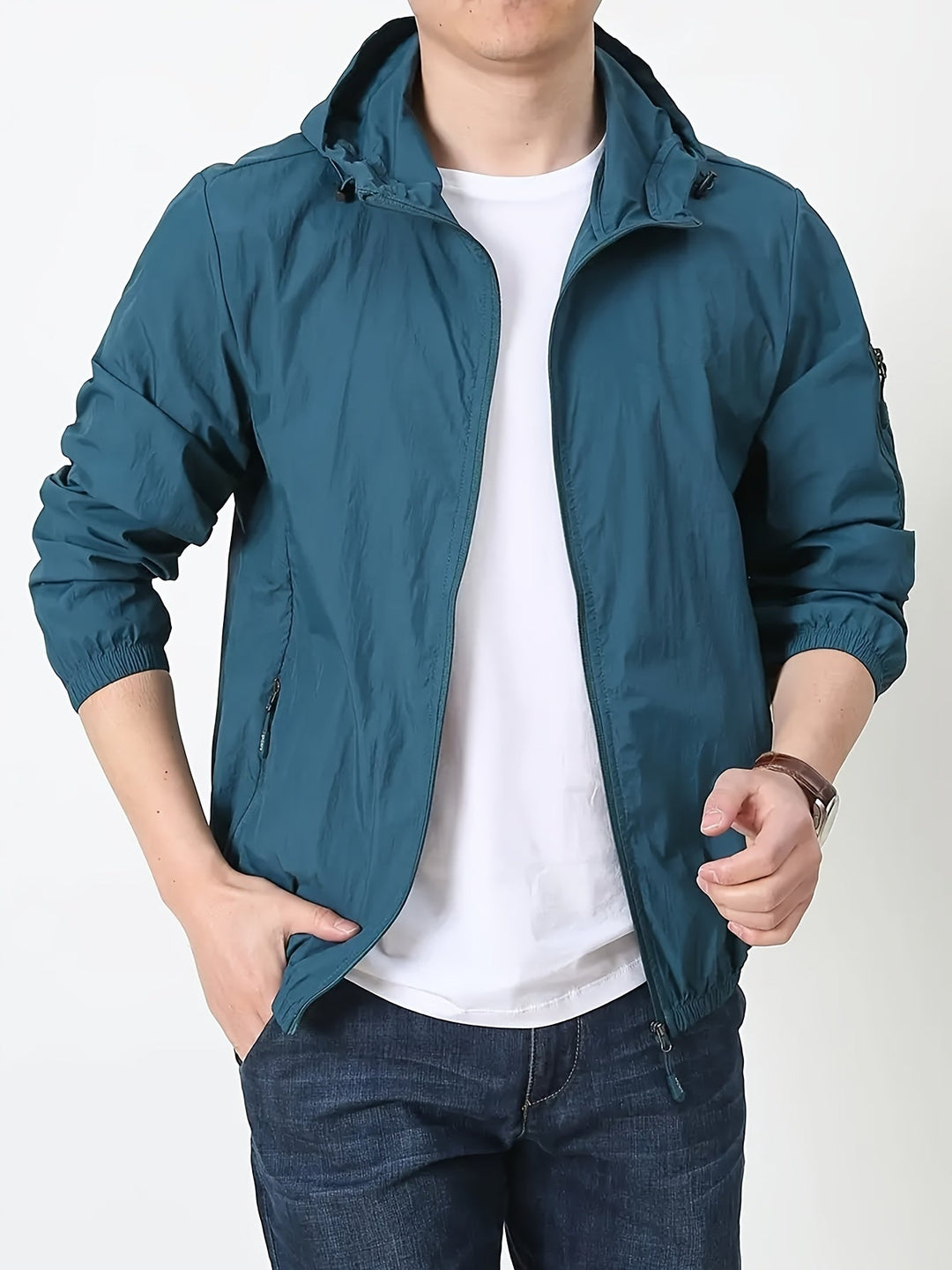 Heren Jas Outdoor Met Kap Voor Zonnige Dagen 1