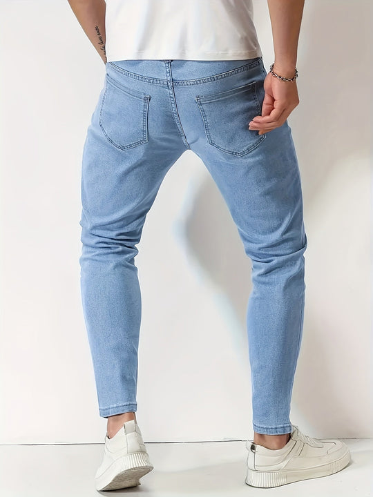 Heren Jeans Slanke Fit Taps Toelopende Benen 3