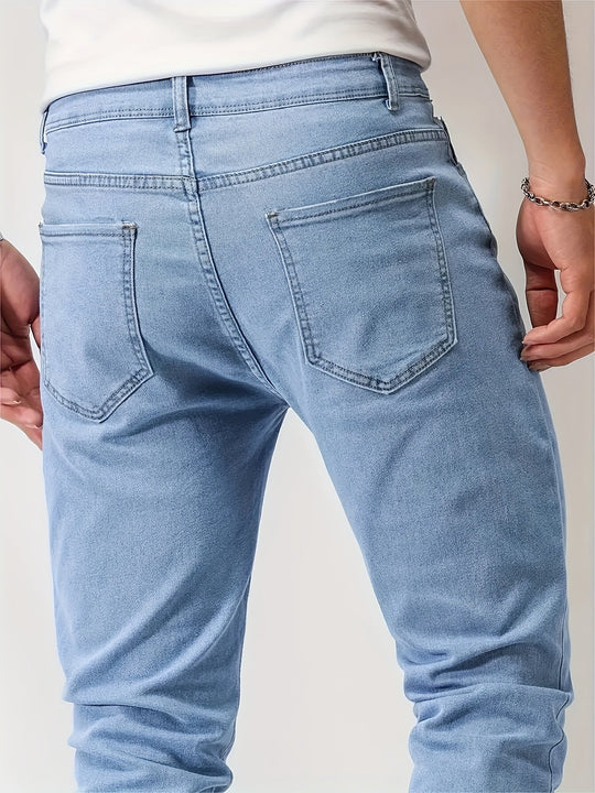 Heren Jeans Slanke Fit Taps Toelopende Benen 4