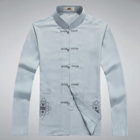 Heren Kleding Set Japanse Stijl met Lange Mouwen en Broek 2