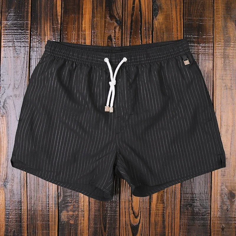 Heren Korte Broek Gestreept Casual Stijl met Elastische Tailleband 7