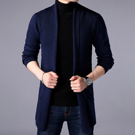 Heren Lang Vest Open Voorkant Casual Stijl 4