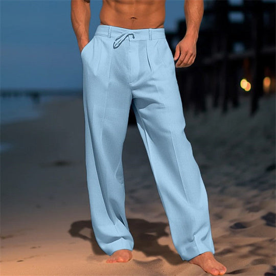Heren Linnen Broek Relaxed Fit Met Touwtjesluiting 4