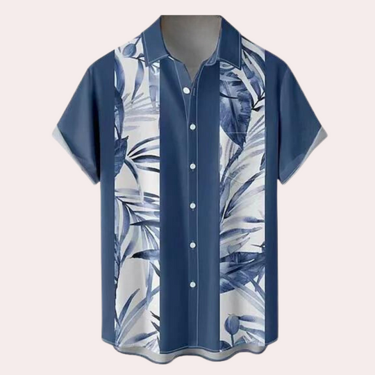 Heren Overhemd Korte Mouwen Retro Stijl 3