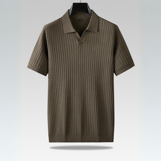 Heren Polo Shirt Geribbelde Textuur Ademend Casual 4