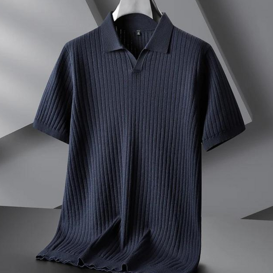 Heren Polo Shirt Geribbelde Textuur Ademend Casual 6