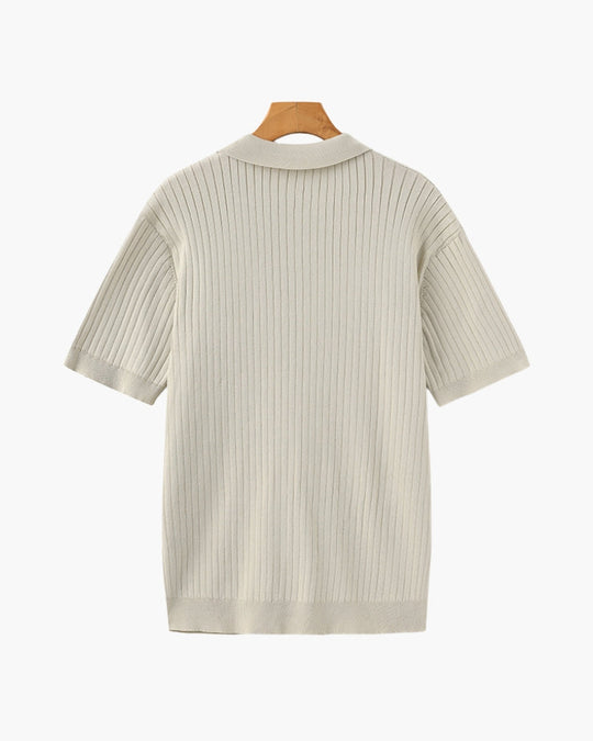 Heren Poloshirt Geribbeld Casual Stijl 3