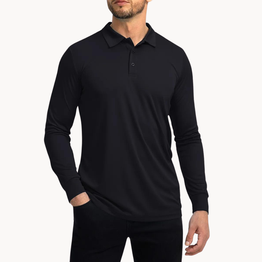 Heren Poloshirt Klassiek Met Knoopsluiting, Ademend en Flexibele Pasvorm 1