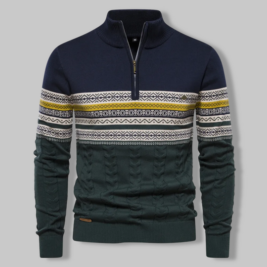 Heren Pullover Gestreept met Rits 3