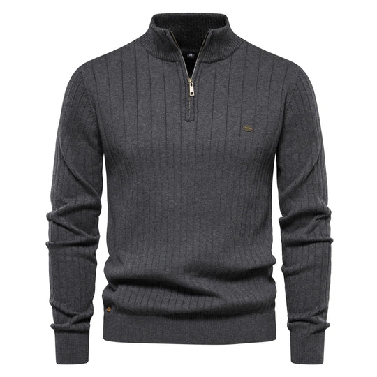 Heren Pullover Sweater Met Rits Katoen Casual Herfst 6