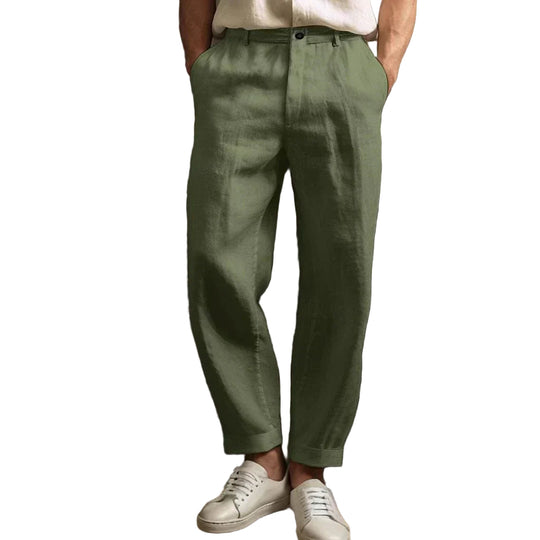 Heren Rechte Broek Relaxed Fit Linnen 3