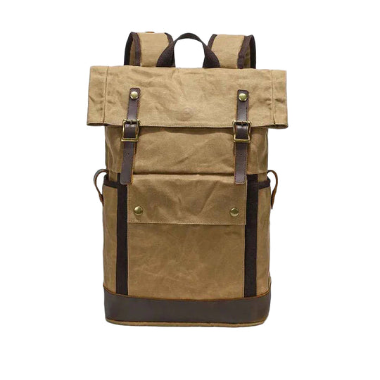 Heren Rugzak Roll-Top Vintage Stijl 0