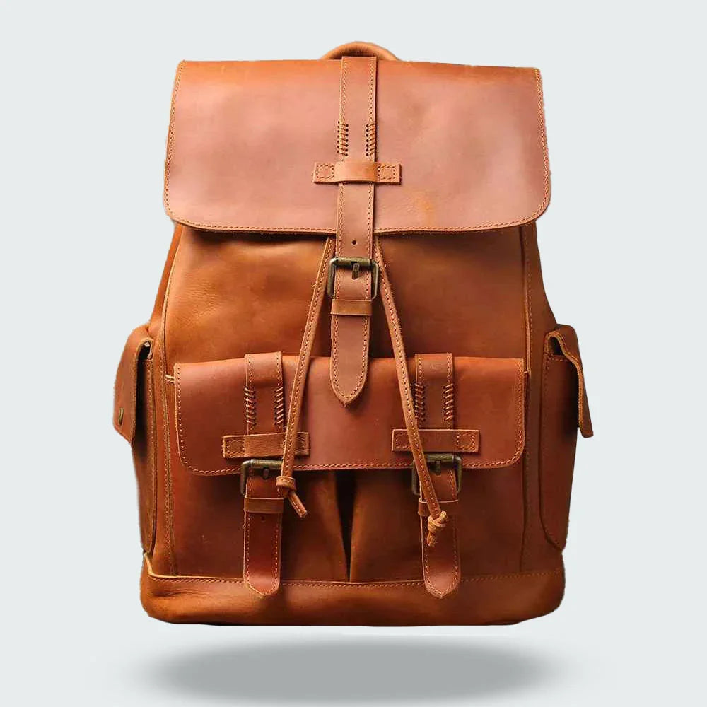 Heren Rugzak Vintage Stijl met Gespriem 5