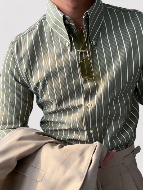 Heren Shirt Slim Fit Gestreept Ontwerp 1