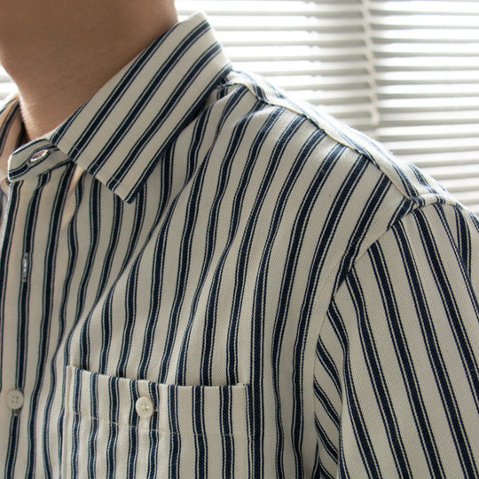 Heren Shirt met Lange Mouwen Gestreept Casual 2