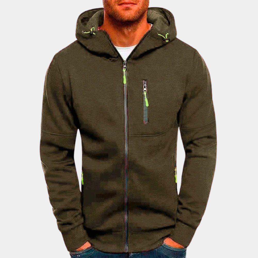 Heren Sweater met Rits en Capuchon 9