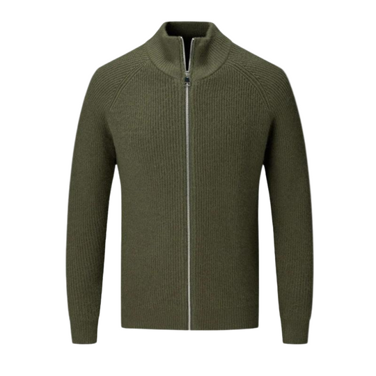 Heren Sweater met Volledige Ritssluiting en Opstaande Kraag 0