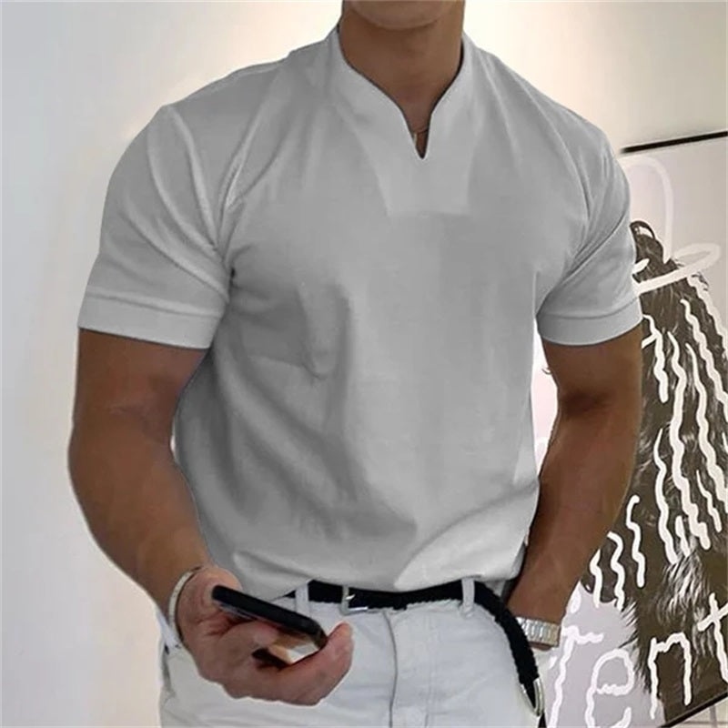 Heren V-hals Fitnessshirt Ademend 4