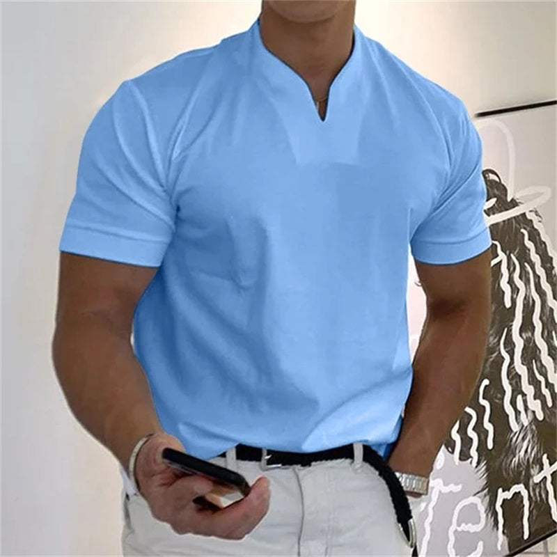 Heren V-hals Fitnessshirt Ademend 5