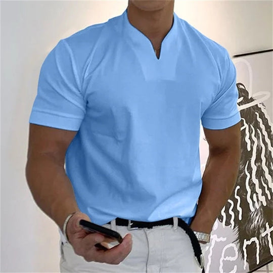 Heren V-hals Fitnessshirt Ademend 5