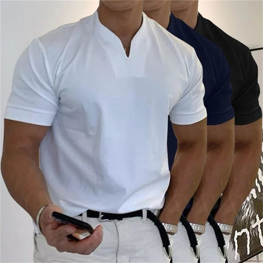 Heren V-hals Fitnessshirt Ademend 8
