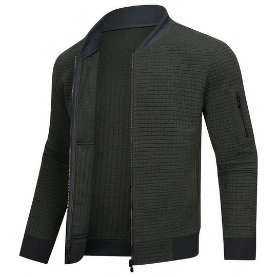 Heren Winterjack Minimalistisch Met Monochroom Rasterpatroon 4