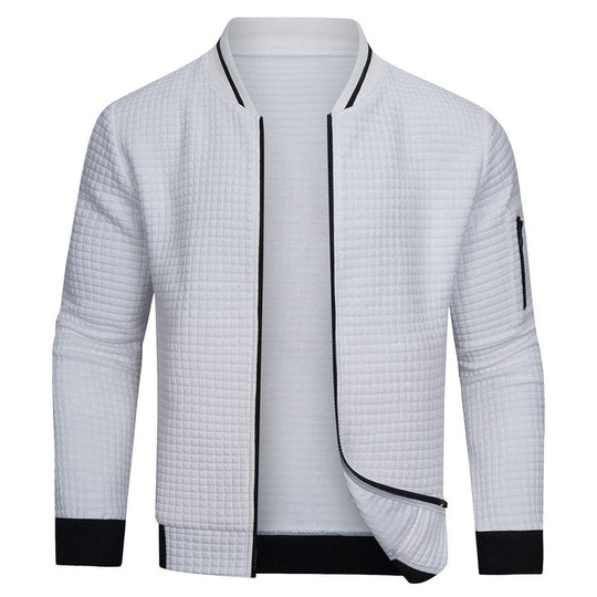 Heren Winterjack Minimalistisch Met Monochroom Rasterpatroon 7
