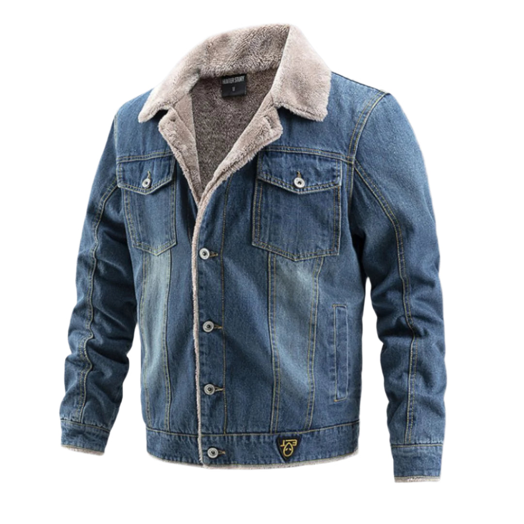 Heren Winterjas Casual Denim Met Gewatteerde Binnenvoering 0