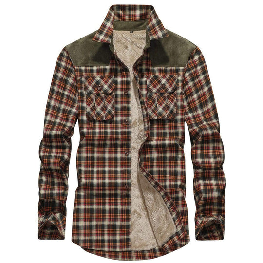 Heren Winterjas Casual Flanel Gevoerd Met Neppels 1