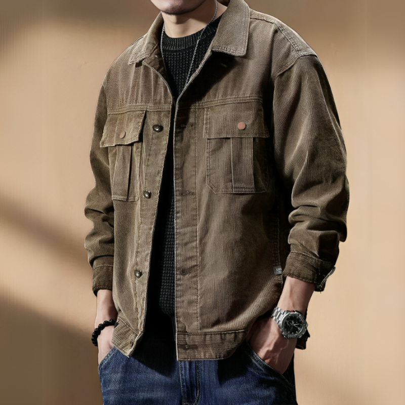 Heren Winterjas Corduroy Katoen Polyester 3