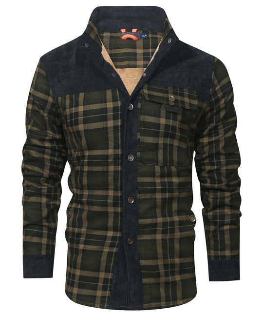 Heren Winterjas Plaid Ontwerp Met Fleece Voering 3