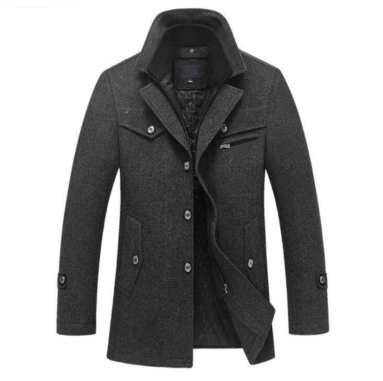 Heren Winterjas in Wol met Klassieke Stijl 0
