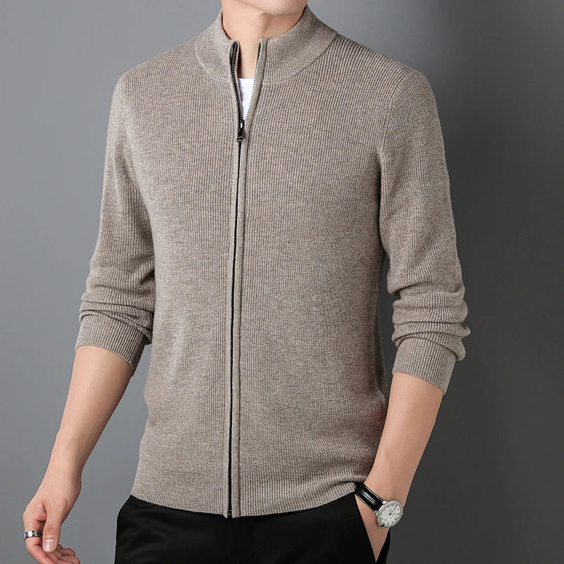 Heren Zip-Cardigan Met Stijlvolle Ståkrage 1