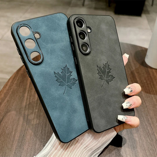 Hoes voor Samsung S24 S23 S22 S21 Plus Ultra met Esdoornbladeren 4