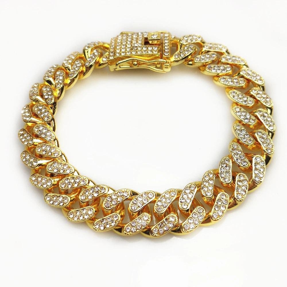 Hondenhalsband met Gouden Ketting en Zirkonia-diamanten 5
