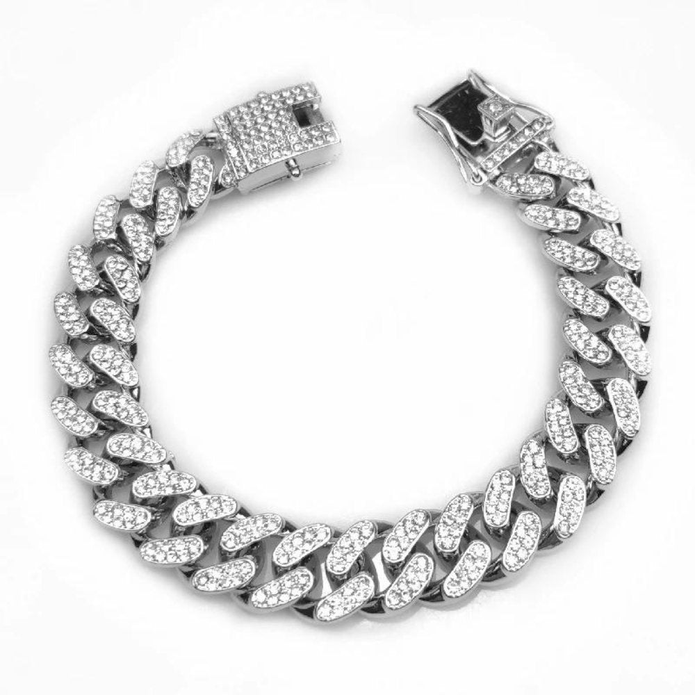 Hondenhalsband met Gouden Ketting en Zirkonia-diamanten 7