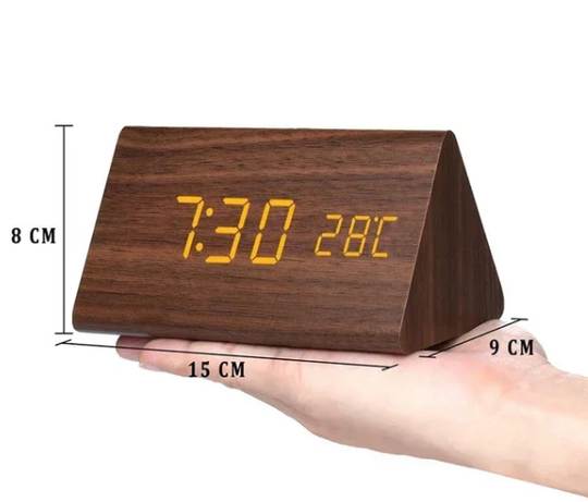 Houten LED Klok met Stemactivering 6